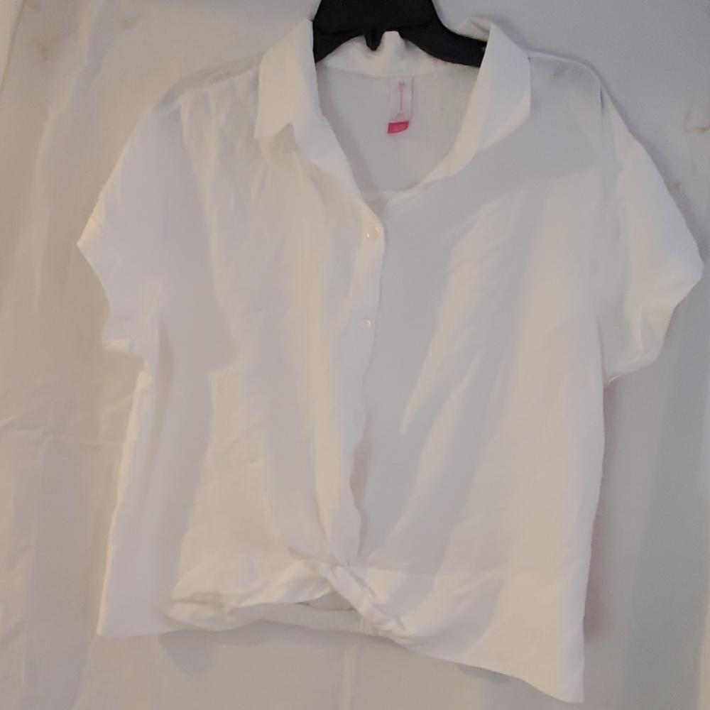 Juniors crop top button down XL (15-17)